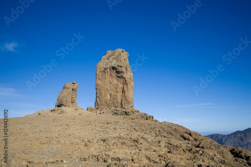 Obraz na płótnie Roque Nublo, an iconic rock formation in Gran Canaria. w salonie
