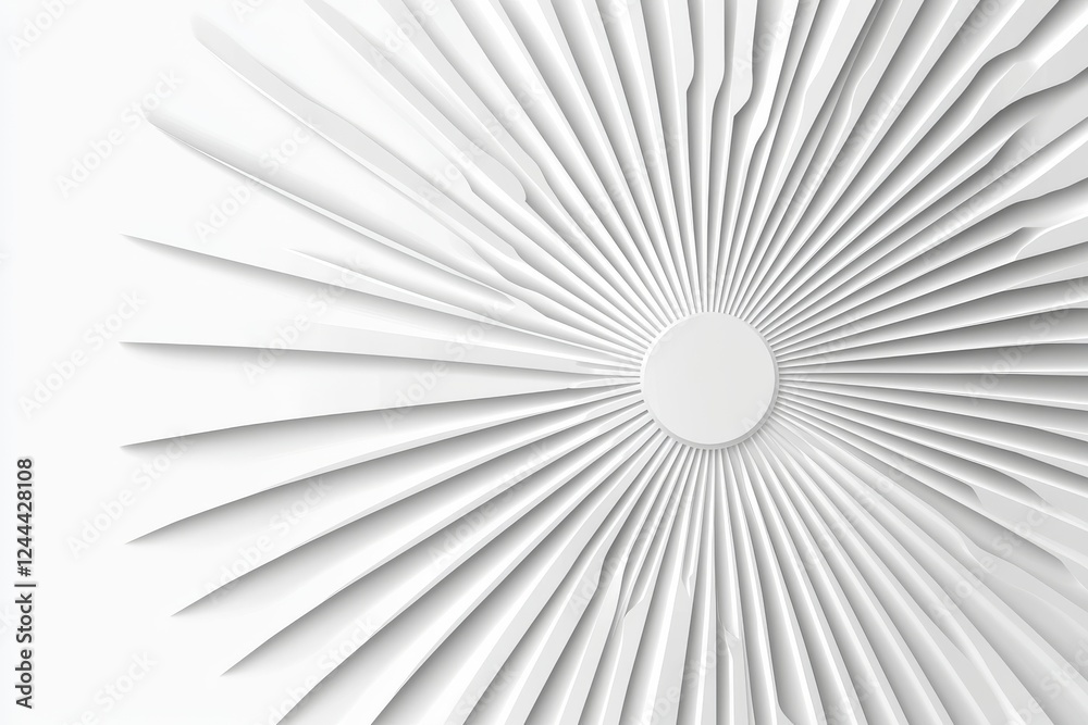 Obraz premium Ultra high-definition background featuring a white, clear, blank, and subtle abstract geometrical pattern. Monotone light with an empty concave surface, designed as minimalist style wallpaper with