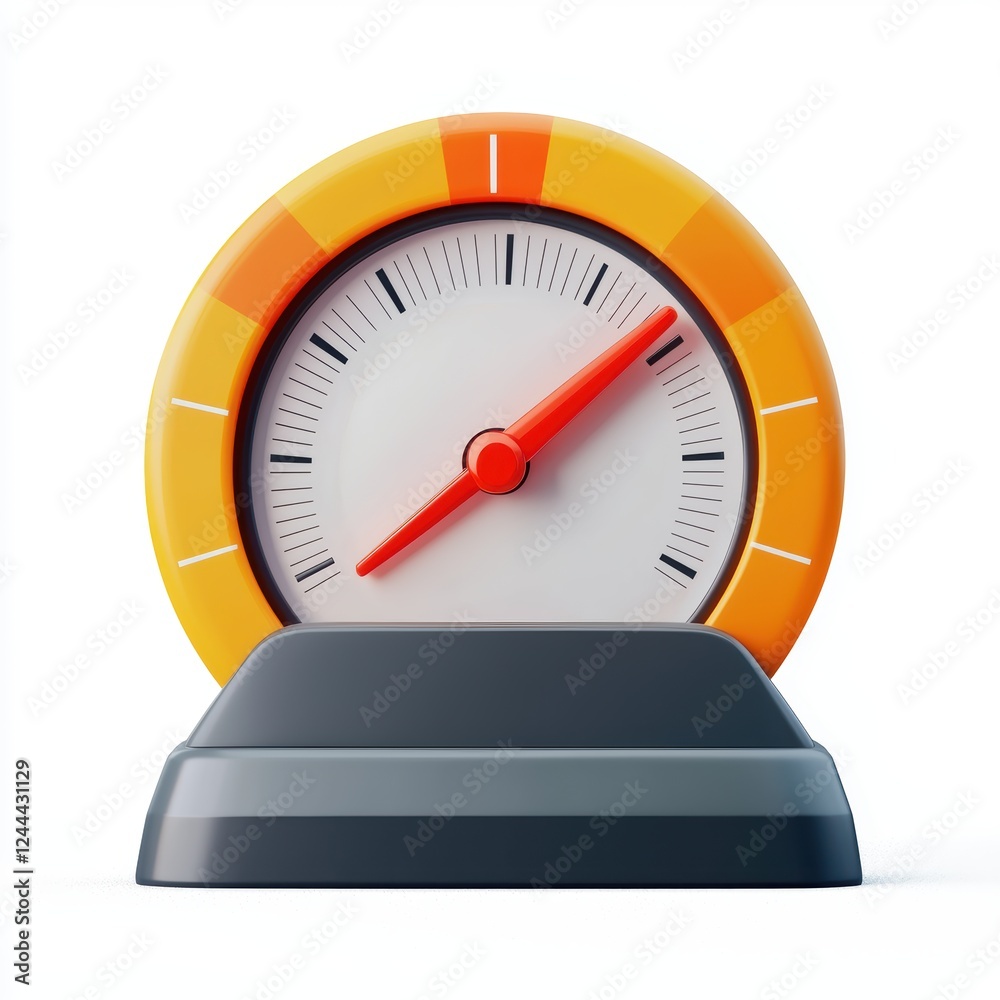 temperature meter with a rising red bar isolated on white