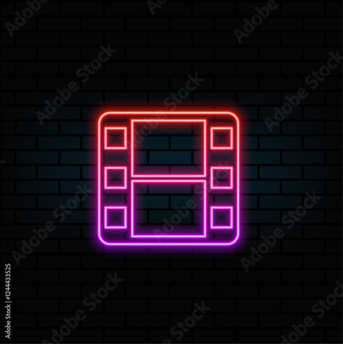 movie icon. Flat style film festival poster background symbol. neon style. movie brand logo design element. printing of t-shirts with film. vector for sticker.