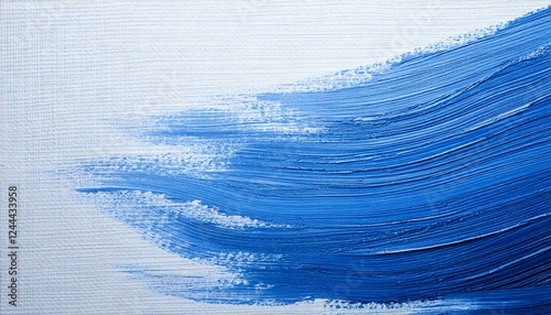 White canvas with blue oil paint 3