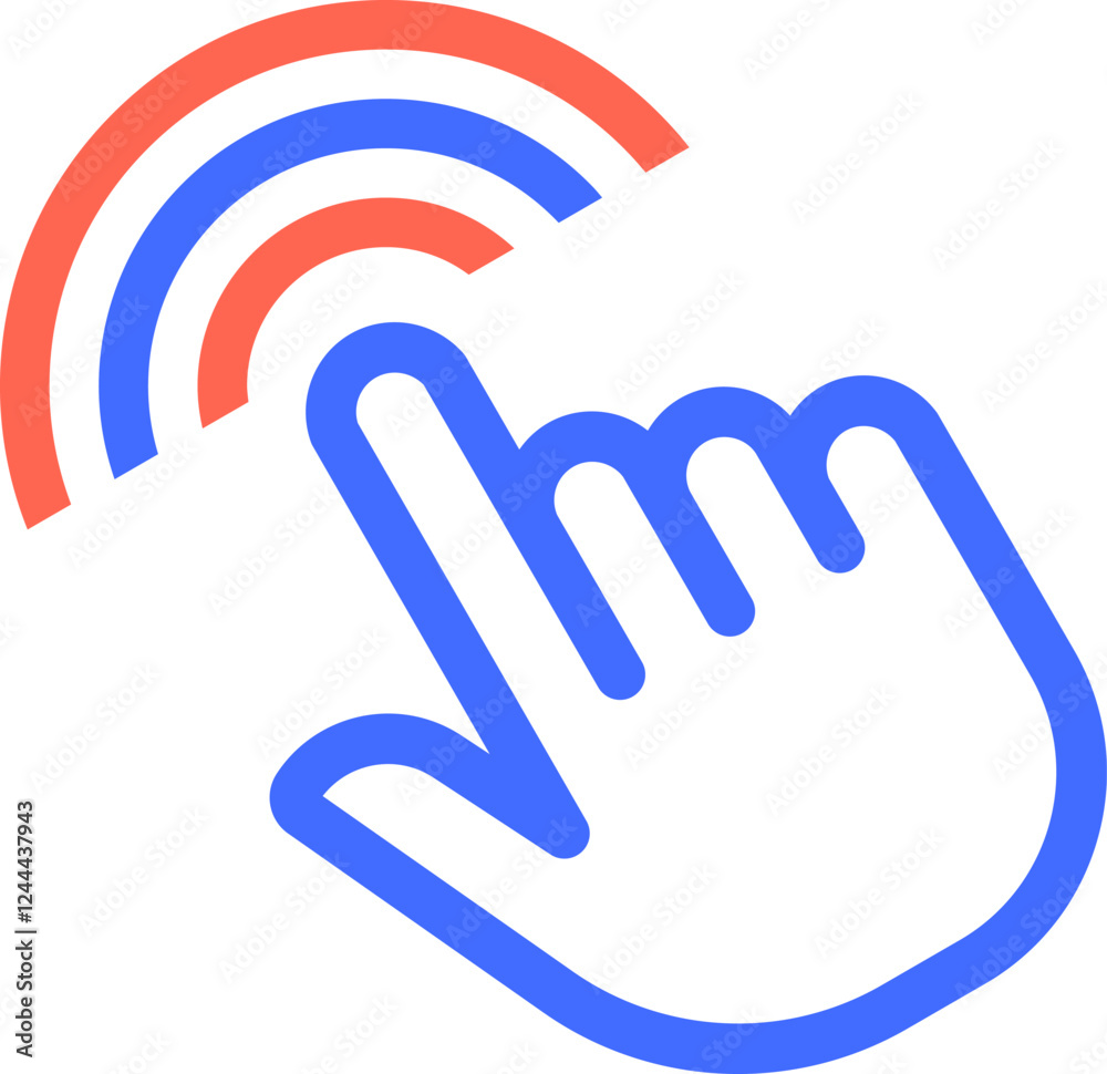Stylized hand using index finger to interact with digital interface, symbolizing user interaction, touch screen technology, and modern digital communication Stylized hand using index finger to interact with digital interface, symbolizing user interaction, touch screen technology, and modern digital communication