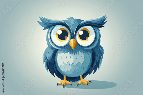 Cheerful Owl Character with a Big Smile