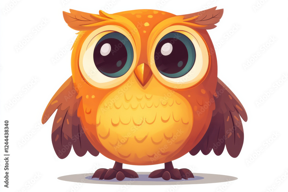 Sweet Cartoon Owl with a Playful Expression Sweet Cartoon Owl with a Playful Expression