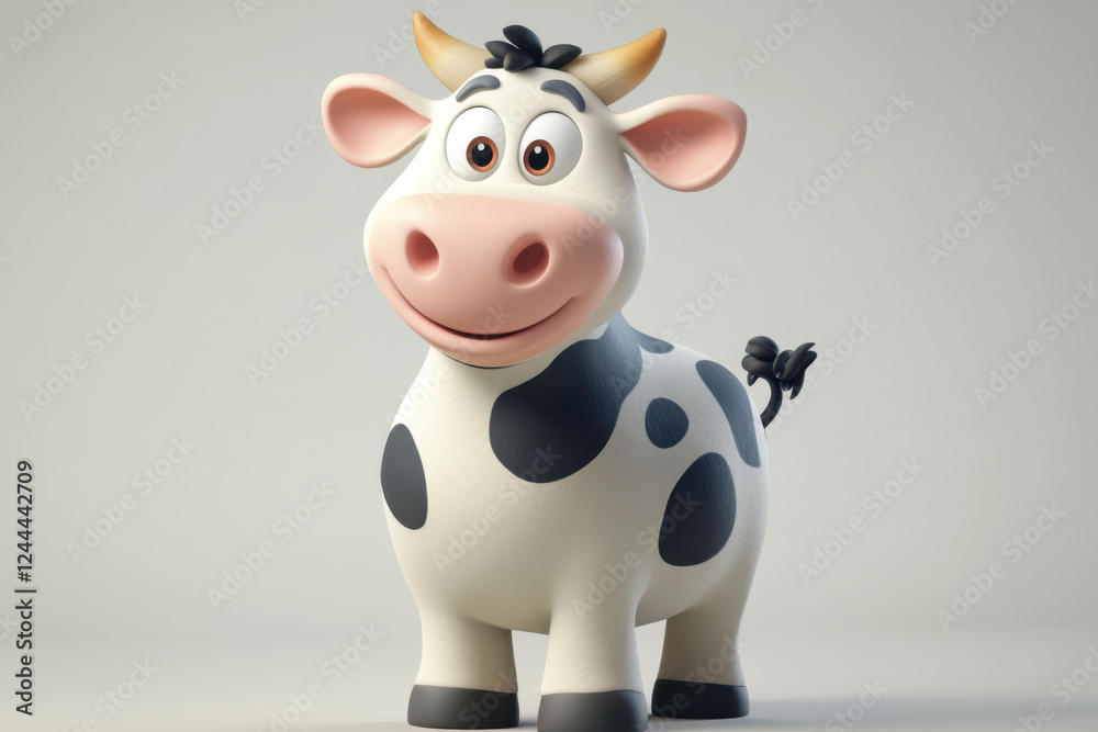 Obraz premium Funky Cartoon Cow with Retro Sunglasses