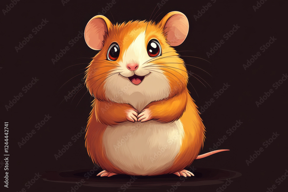 Cute and Colorful Hamster Kid in a Cheerful Scene Cute and Colorful Hamster Kid in a Cheerful Scene