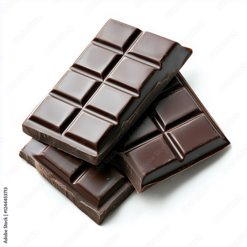 Obraz premium Dark chocolate bar isolated on white background