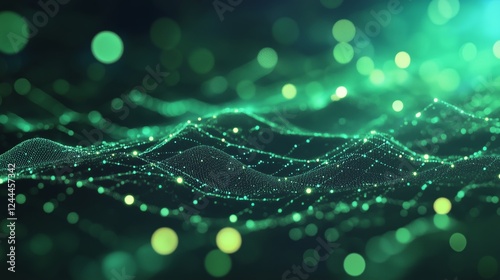 Technology computer cyberspace internet digital data network programming communication coding concept - Abstract green digital binary code matrix texture background
