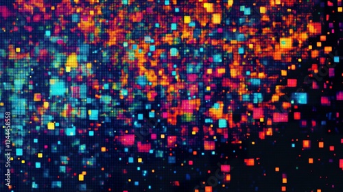 Abstract multicolored pixels backdrop