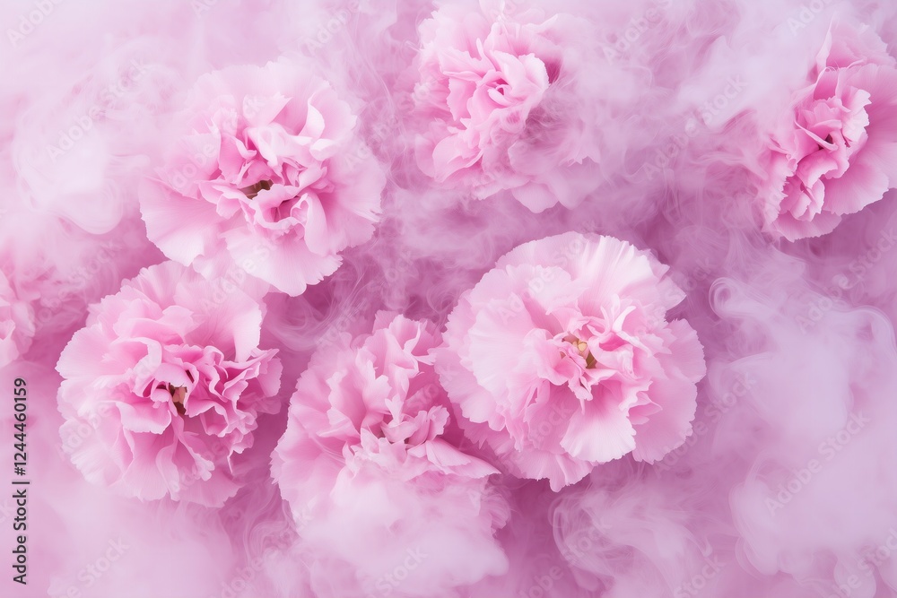 top view mauve carnations with mauve smoke top view mauve carnations with mauve smoke