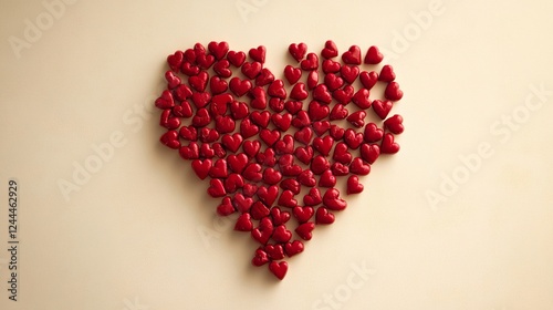 Creative Heart Shape Made of Red Love Icons and Symbols