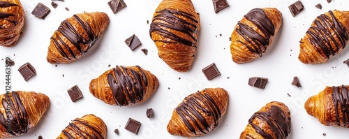 Wallpaper Mural Chocolate Croissants and Chunks on White Background. Torontodigital.ca