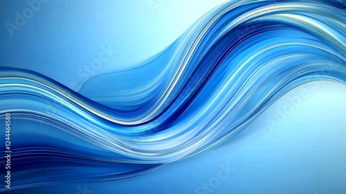 Wallpaper Mural Blue abstract wave flowing, digital art, gradient background, website design Torontodigital.ca