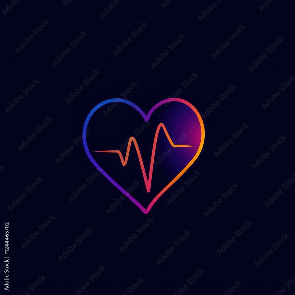 Heartbeat heart icon ideal for healthcare and wellness projects Heartbeat heart icon ideal for healthcare and wellness projects