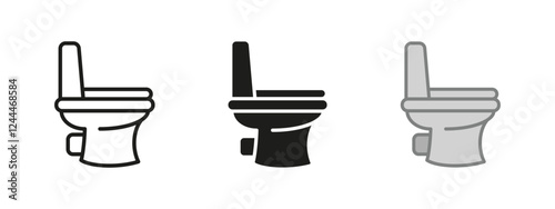 Toilet icon. Side view toilet bowl vector illustration. Bathroom, restroom and lavatory symbol. WC sign. Personal hygiene concept. Public toilet seat pictogram.