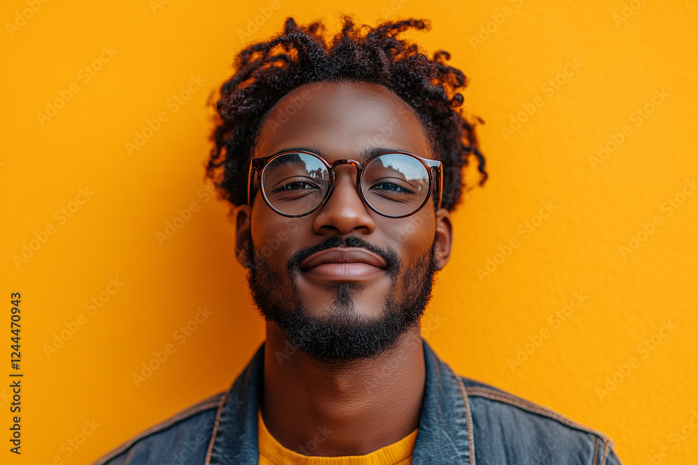 Obraz premium a man on a yellow background