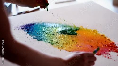 Vibrant Paint Splash in Slow Motion Colorful Abstract Fluid Art