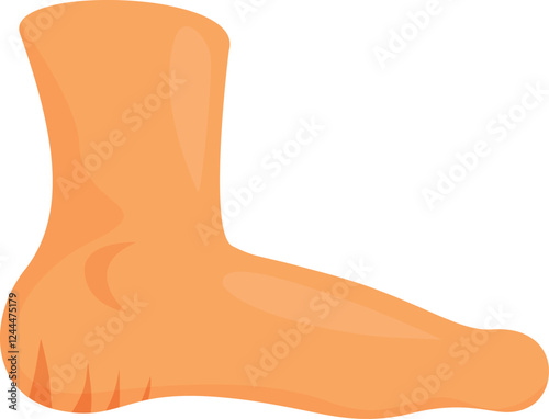 Side view of a human foot with dry cracked heel skin, indicating a need for moisturizing and care