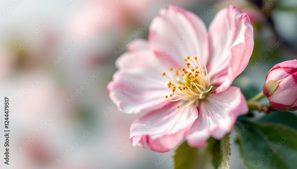 Pink Blossom Flower Closeup Soft Light Spring Bloom Pink Blossom Flower Closeup Soft Light Spring Bloom
