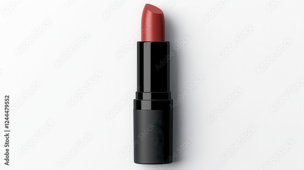 A stylish lipstick with a bold red hue, presented elegantly against a minimalist background. A stylish lipstick with a bold red hue, presented elegantly against a minimalist background.