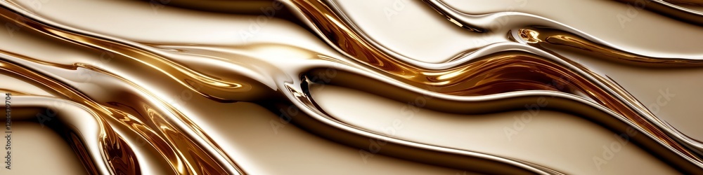 Obraz premium Abstract Liquid Gold. Flowing Molten Metal, Shiny Metallic Texture. Luxury Design Element.