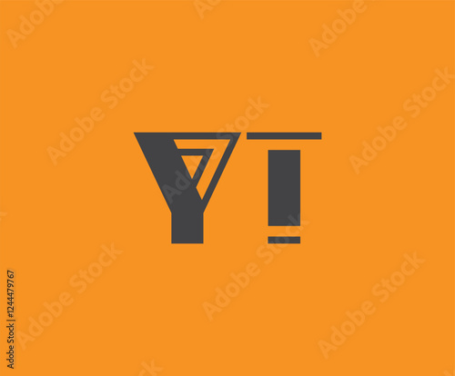 Bold black lettering 'YT' with geometric elements on a vivid orange background, ideal for branding, design, or modern creative projects.