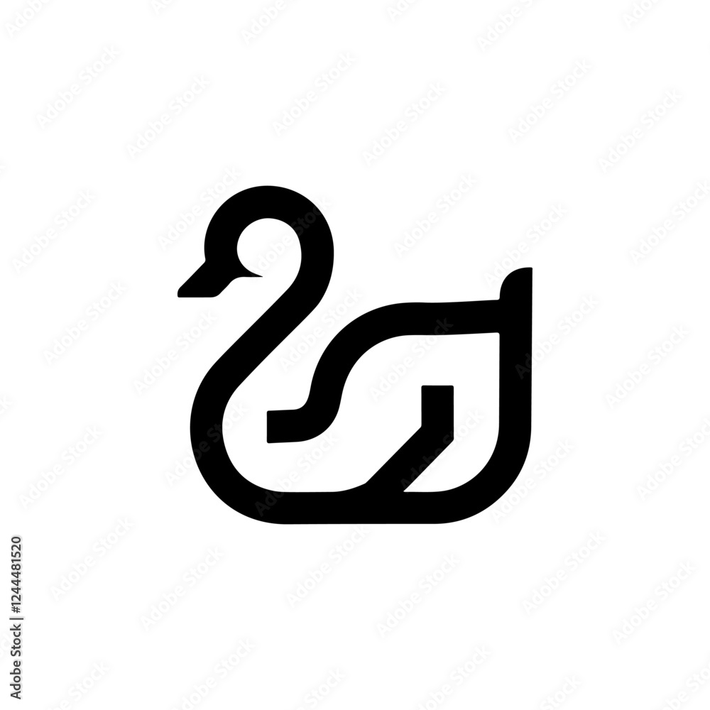 Swan minimalist emblem. Swan emblem. Design element for emblem, sign, poster, label. Swan minimalist emblem. Swan emblem. Design element for emblem, sign, poster, label.