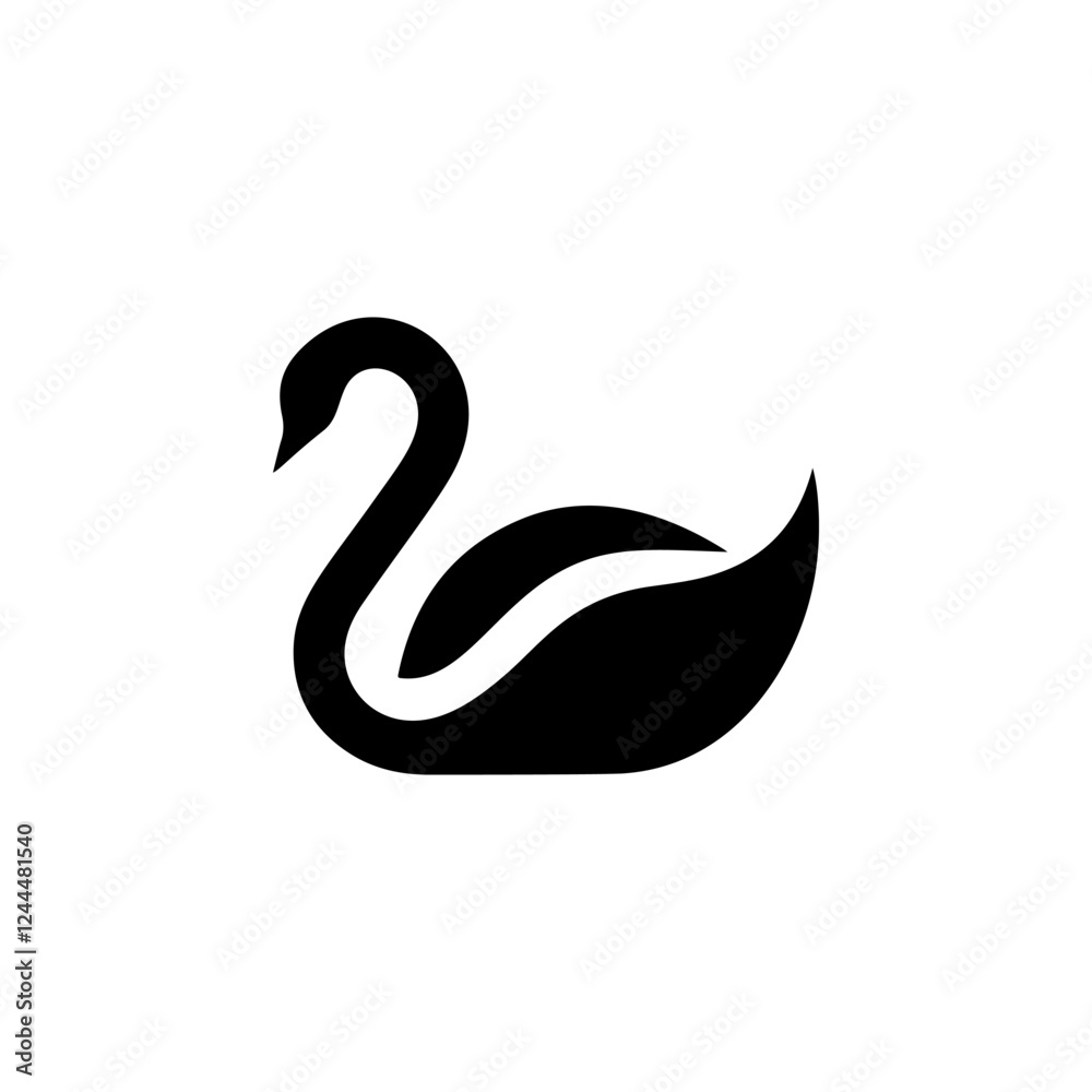 Fototapeta premium Swan minimalist emblem. Swan emblem. Design element for emblem, sign, poster, label.