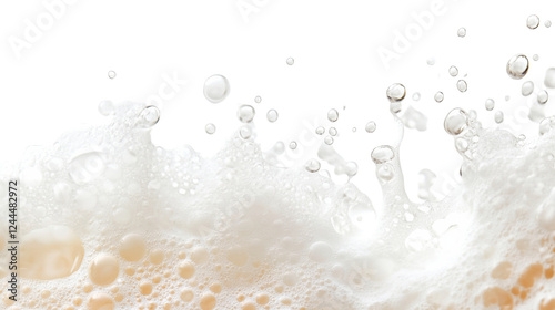 Beer foam splashing with transparent background for easy integration