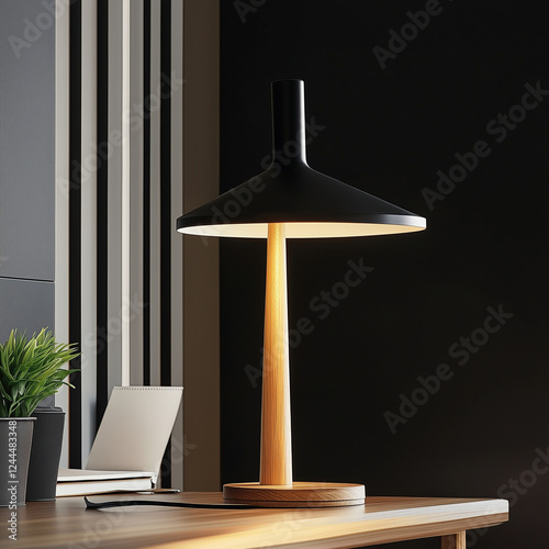 Bold Modern Lamp with High-Contrast Lighting in Black for a Stylish and Sleek Interior