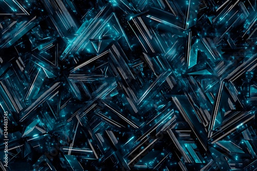 Abstract close-up of a glowing blue digital circuit board, showcasing intricate connections and technological design on a black background.
