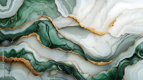 Elegant Teal and Gold Abstract Waves