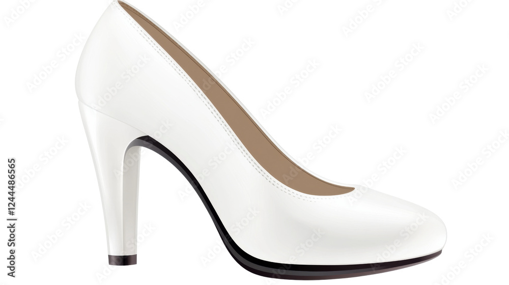 White elegant high heel shoe with transparent background White elegant high heel shoe with transparent background