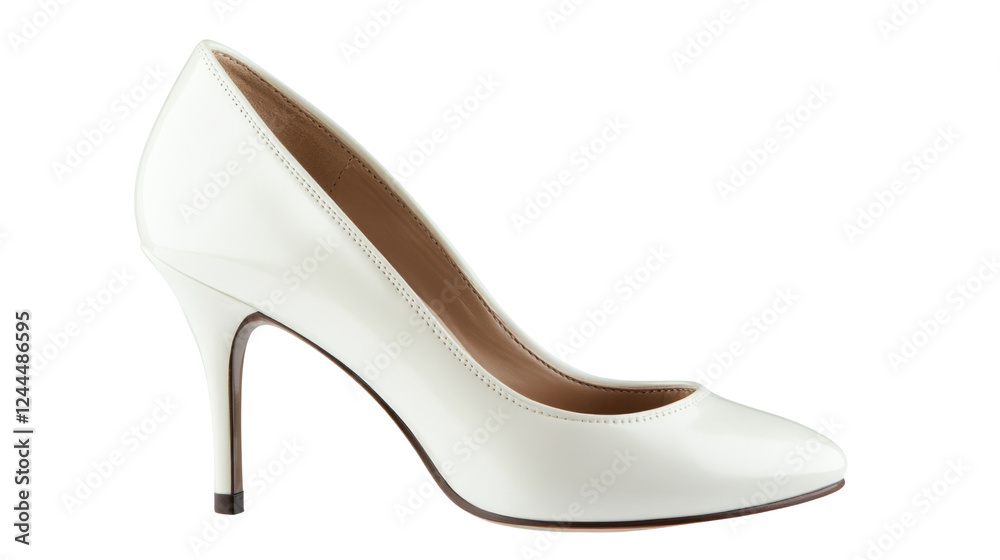 Elegant white high heel shoe isolated on transparent background Elegant white high heel shoe isolated on transparent background