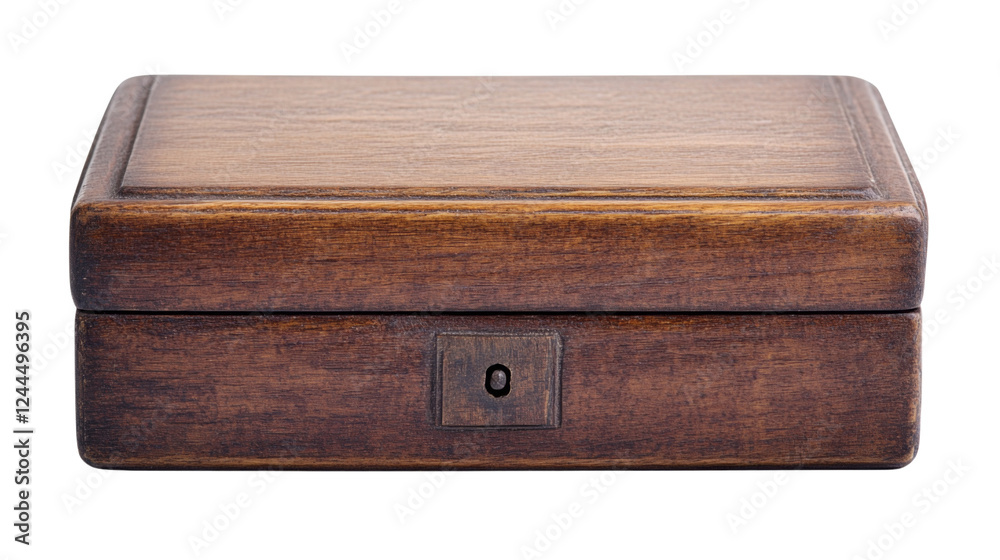 Closed wooden box isolated on transparent background Closed wooden box isolated on transparent background
