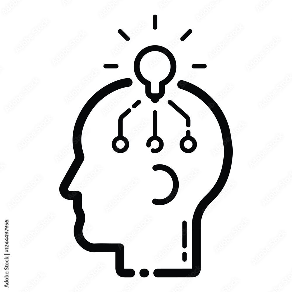 Brainstorming Idea Flat Icon Isolated On White Background Brainstorming Idea Flat Icon Isolated On White Background