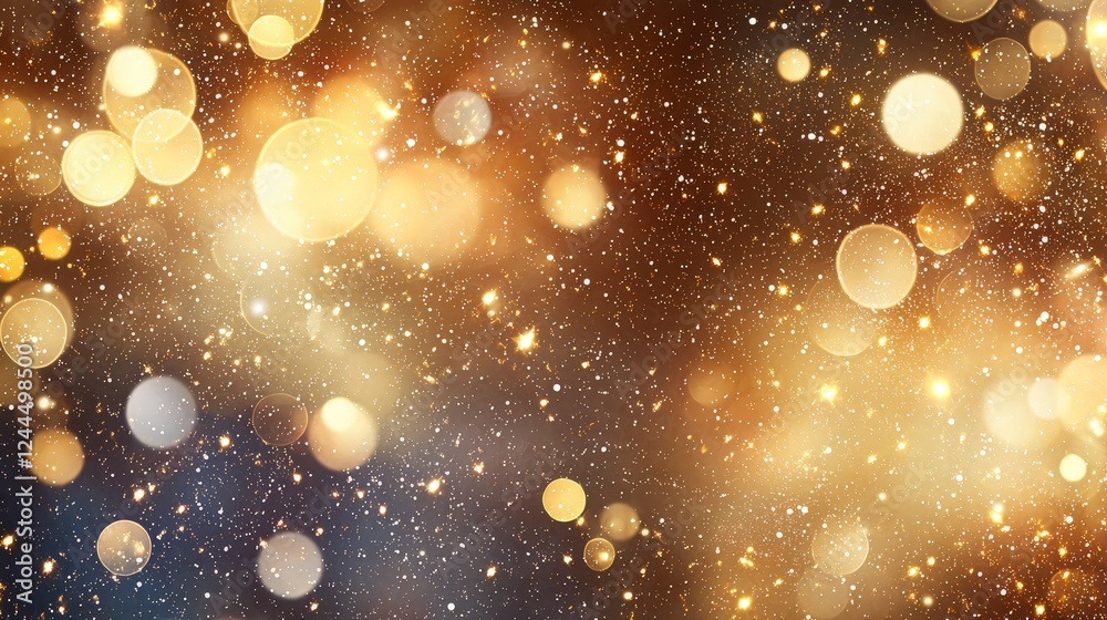 A stunning display of vibrant golden bokeh lights shimmering against a dark backdrop, ideal for backgrounds, celebrations, and festive designs. A stunning display of vibrant golden bokeh lights shimmering against a dark backdrop, ideal for backgrounds, celebrations, and festive designs.