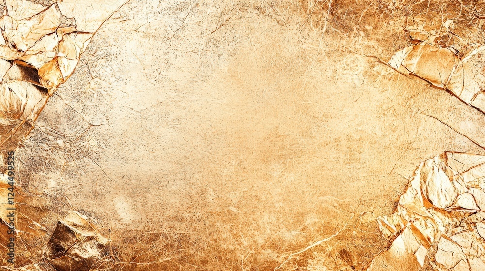 Fototapeta premium An abstract background showcasing textured golden layers, ideal for creative designs, invitations, or artistic compositions. A seamless blend of colors and patterns.