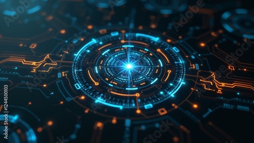 Wallpaper Mural A futuristic branding lab features intricate details, precise typography, and symmetrical composition. Torontodigital.ca