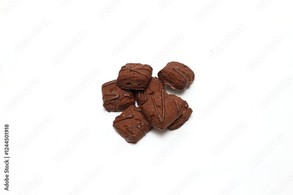 白背景のチョコブラウニー 白背景のチョコブラウニー