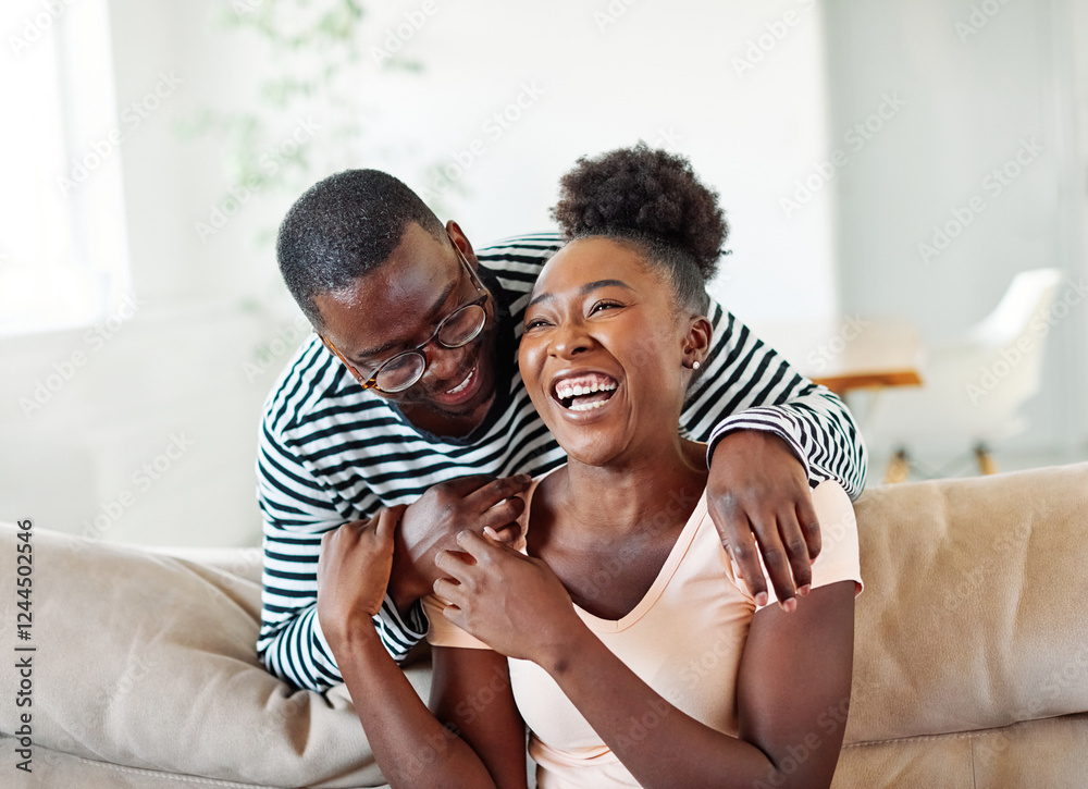 Fototapeta premium woman couple man happy happiness love black young lifestyle together romantic boyfriend girlfriend laughing hug