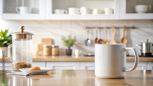 Wallpaper Mural Blank Mug Mockup in a Bright and Cozy Kitchen Setting Torontodigital.ca