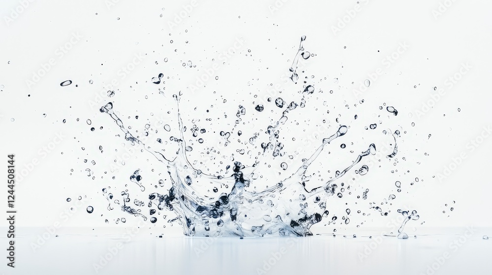 A stunning close-up of a water splash against a white background, highlighting the intricate patterns and droplets created upon impact. A stunning close-up of a water splash against a white background, highlighting the intricate patterns and droplets created upon impact.