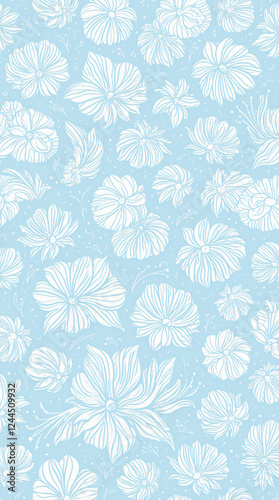 Wallpaper Mural seamless pattern with flowers Torontodigital.ca
