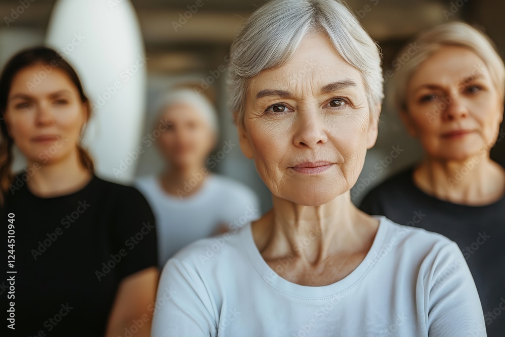 A group of confident women of various ages stands united, showcasing strength and support. They display determination and empowerment A group of confident women of various ages stands united, showcasing strength and support. They display determination and empowerment