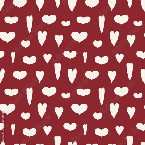 Seamless vector love-themed background with hand-drawn hearts. Perfect for Valentine's Day, weddings, romantic designs, wrapping paper, textiles