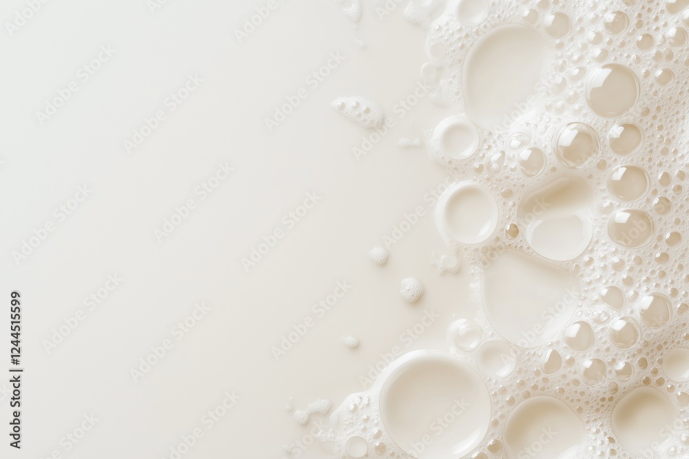 Creamy Foam Texture: Abstract close-up of delicate, creamy foam with varying bubble sizes creating a soft, textured pattern. Perfect for backgrounds or as a design element. Creamy Foam Texture: Abstract close-up of delicate, creamy foam with varying bubble sizes creating a soft, textured pattern. Perfect for backgrounds or as a design element.
