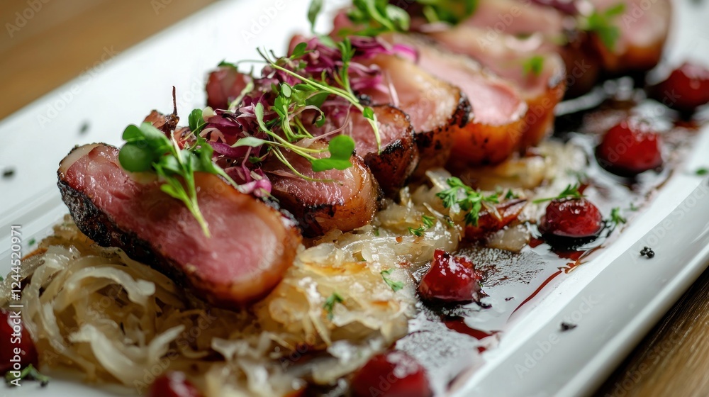 Seared Duck Breast with Caramelized Onions and Cranberry Sauce Seared Duck Breast with Caramelized Onions and Cranberry Sauce