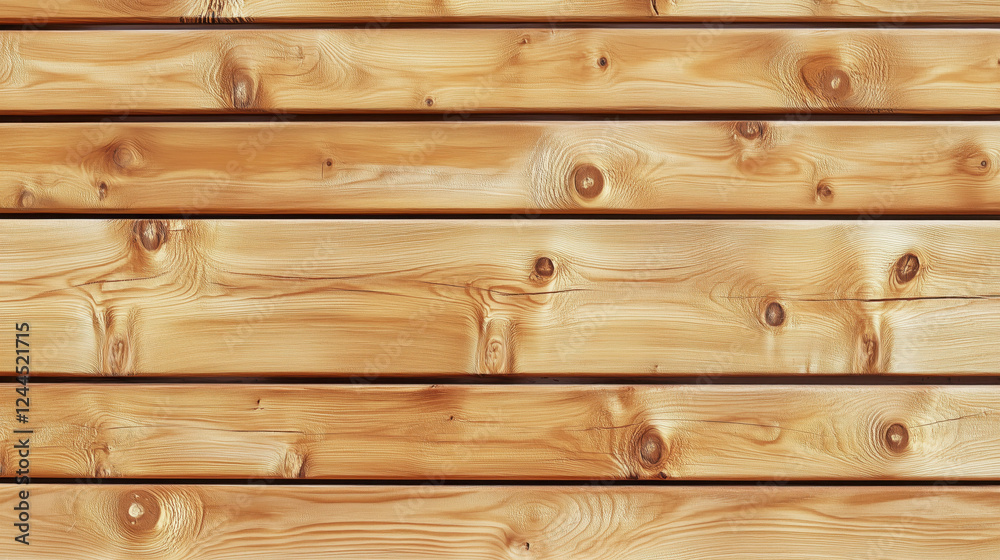 Naklejka premium Seamless texture of smooth, horizontal wooden planks with a light oak finish, minimal knots, and a finely polished surface rendered in high resolution