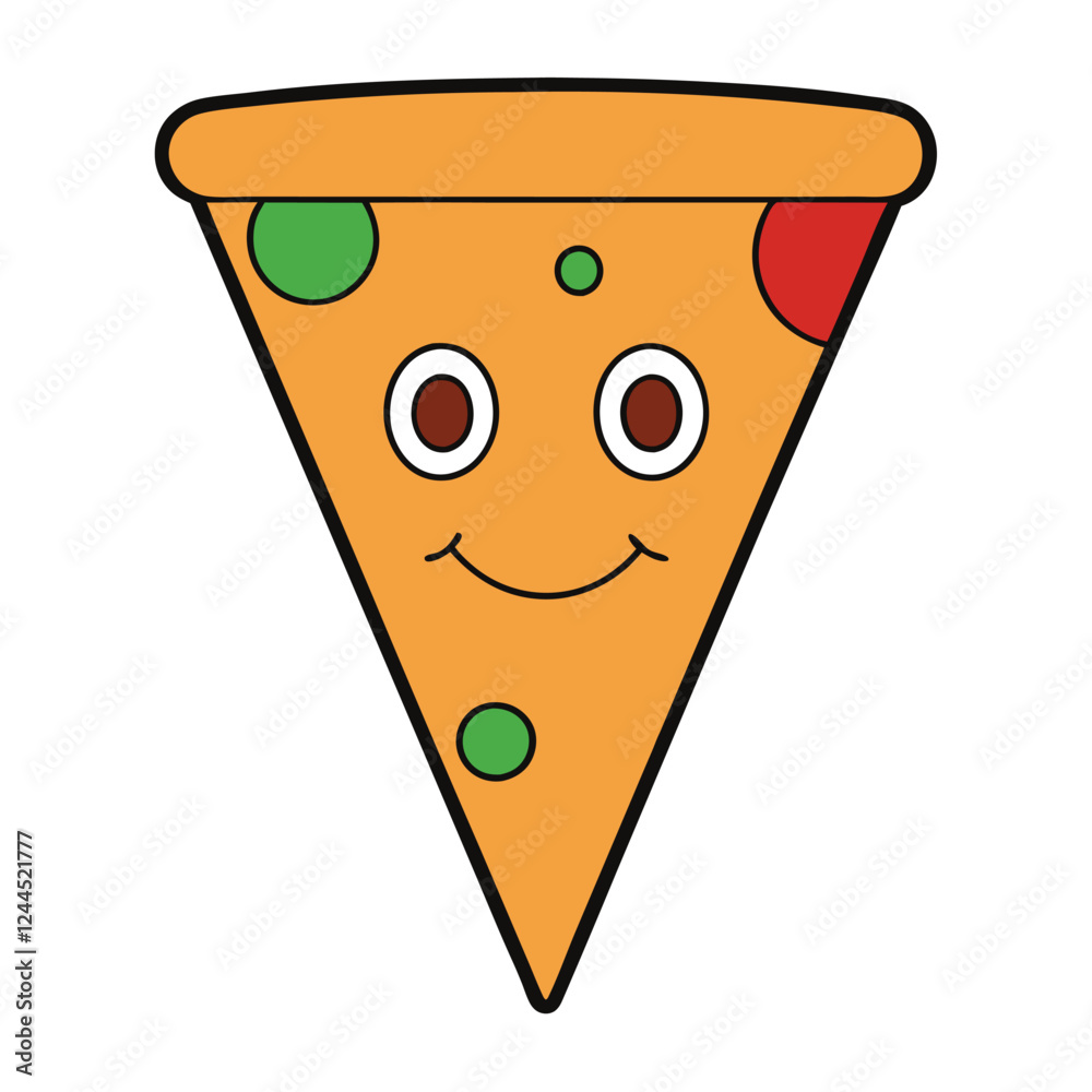 Pizza, food funny vector art illustration Pizza, food funny vector art illustration